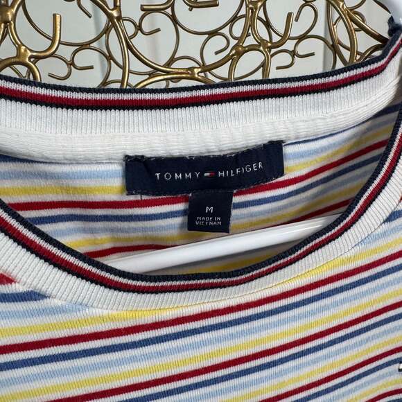 Tommy Hilfiger Women's Multi-Color Striped Flutter Sleeve Midi Dress - Picture 3 of 6